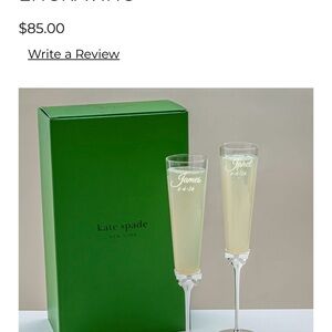 kate spade Green Boxed Champagne Flutes